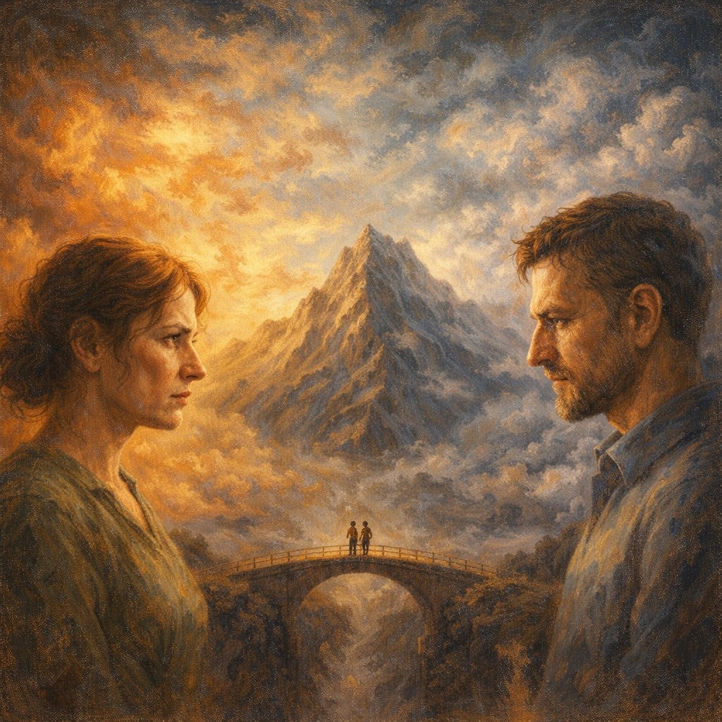 Illustration for One Sky, Two Views