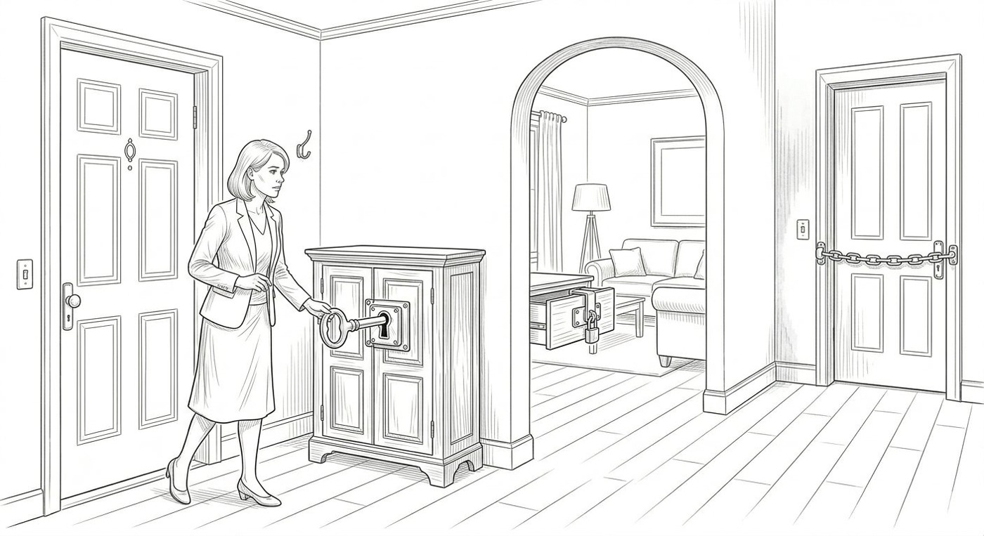 Illustration for Chapter Sixteen: The Locked Cupboard